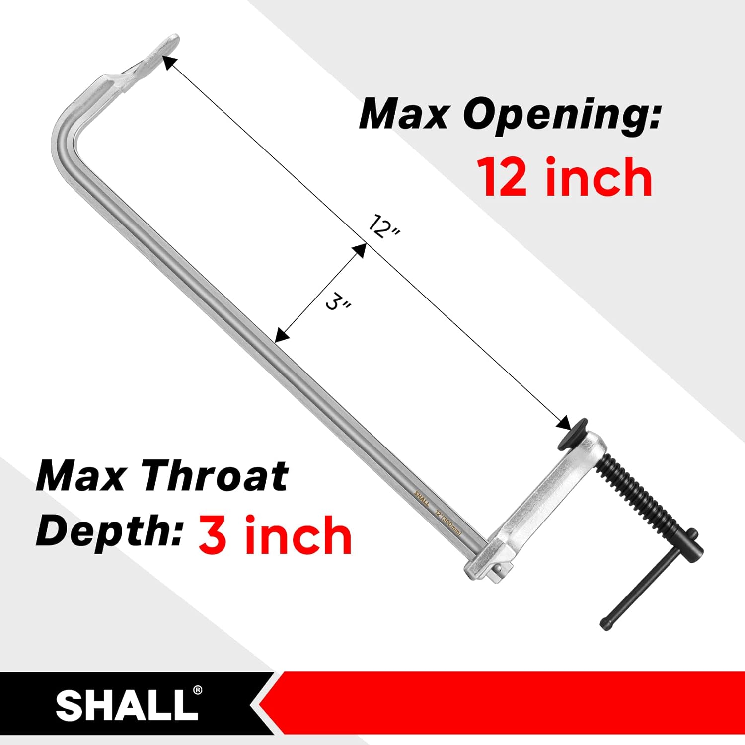 Detalle 2 de SHALL 12-Inch Bar Clamp set 450 lbs load limit ðŸ›