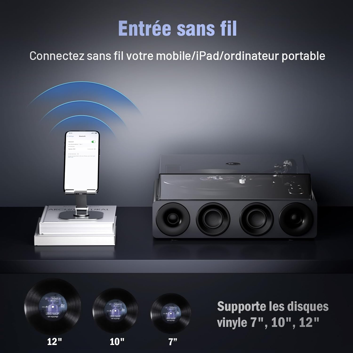 Thumbnail 2 de 1 BY ONE Tourne-Disque 33/45 RPM