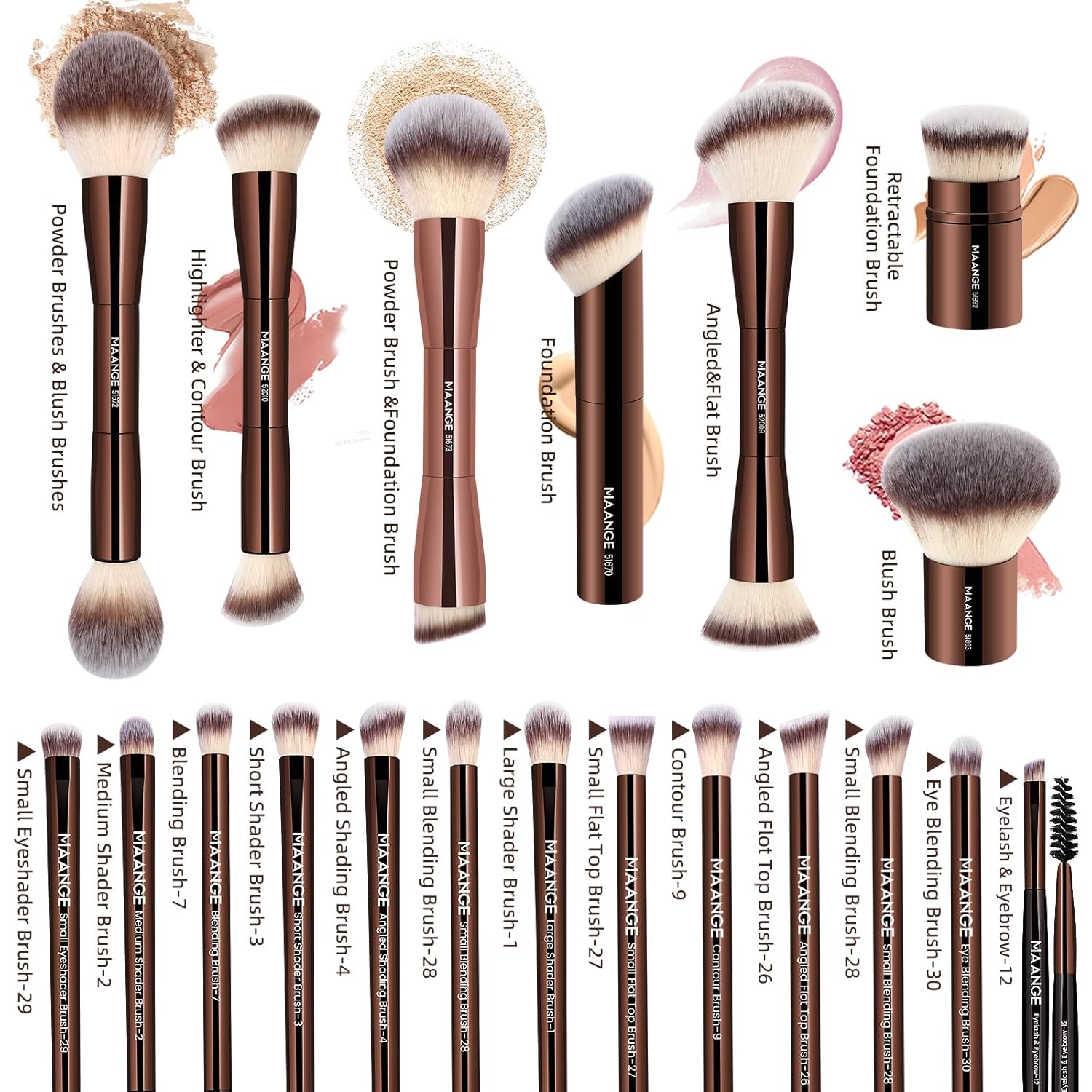 Thumbnail 1 de MAANGE 20-Piece Makeup Brushes 🖌