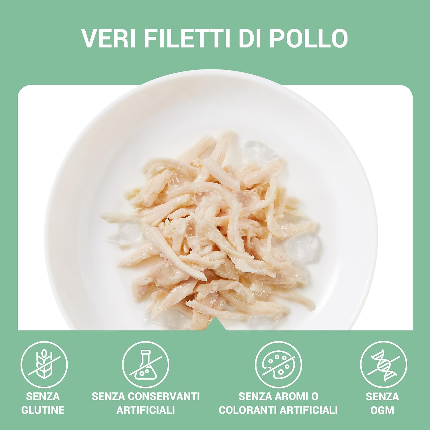 Detalle de Schesir Pollo 12x70g: filetti di pollo in gelatina per gatti, pratica confezione multipack