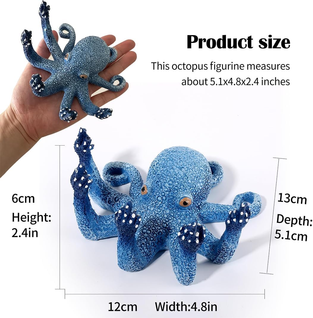 Detalle de DIYBravo Blue Glowing Octopus Aquarium Ornament (2.5 × 5 × 5 in)
