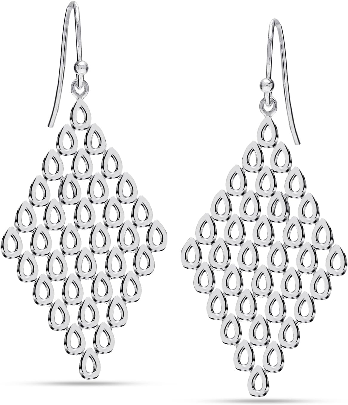 Detalle de LeCalla Sterling Silber Ohrringe 50x25 mm