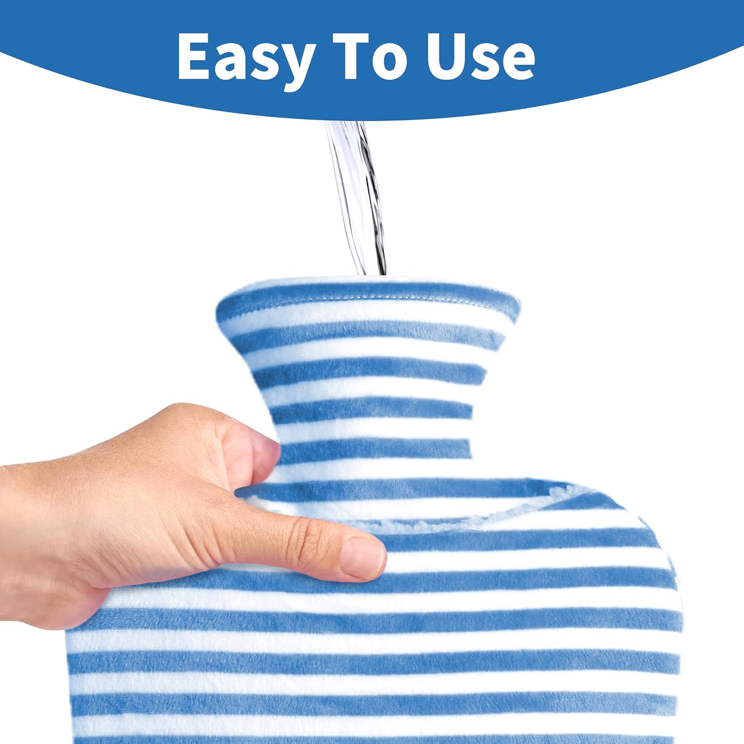 Detalle 1 de DICEVER 2 L Hot Water Bottle with Cover, Hand Pocket and Hot or Cold Use