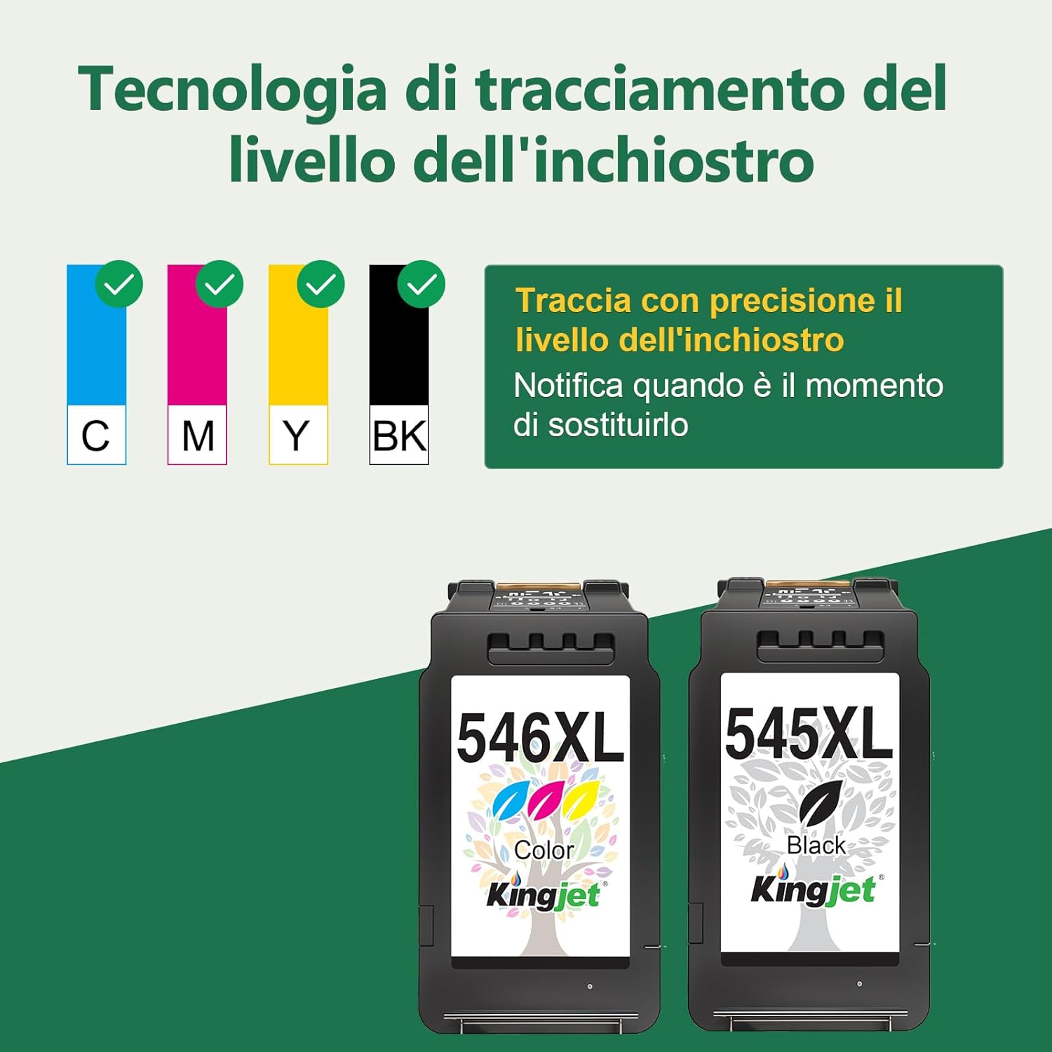 Thumbnail 3 de KINGJET PG-545XL CL-546XL cartucce compatibili per Canon 🖨