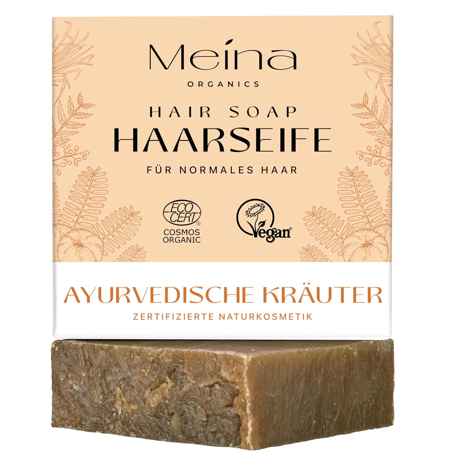 Detalle de Meina Ayurveda Bio Haarseife gegen Haarausfall – Naturkosmetik, vegan & plastikfrei (80 g)