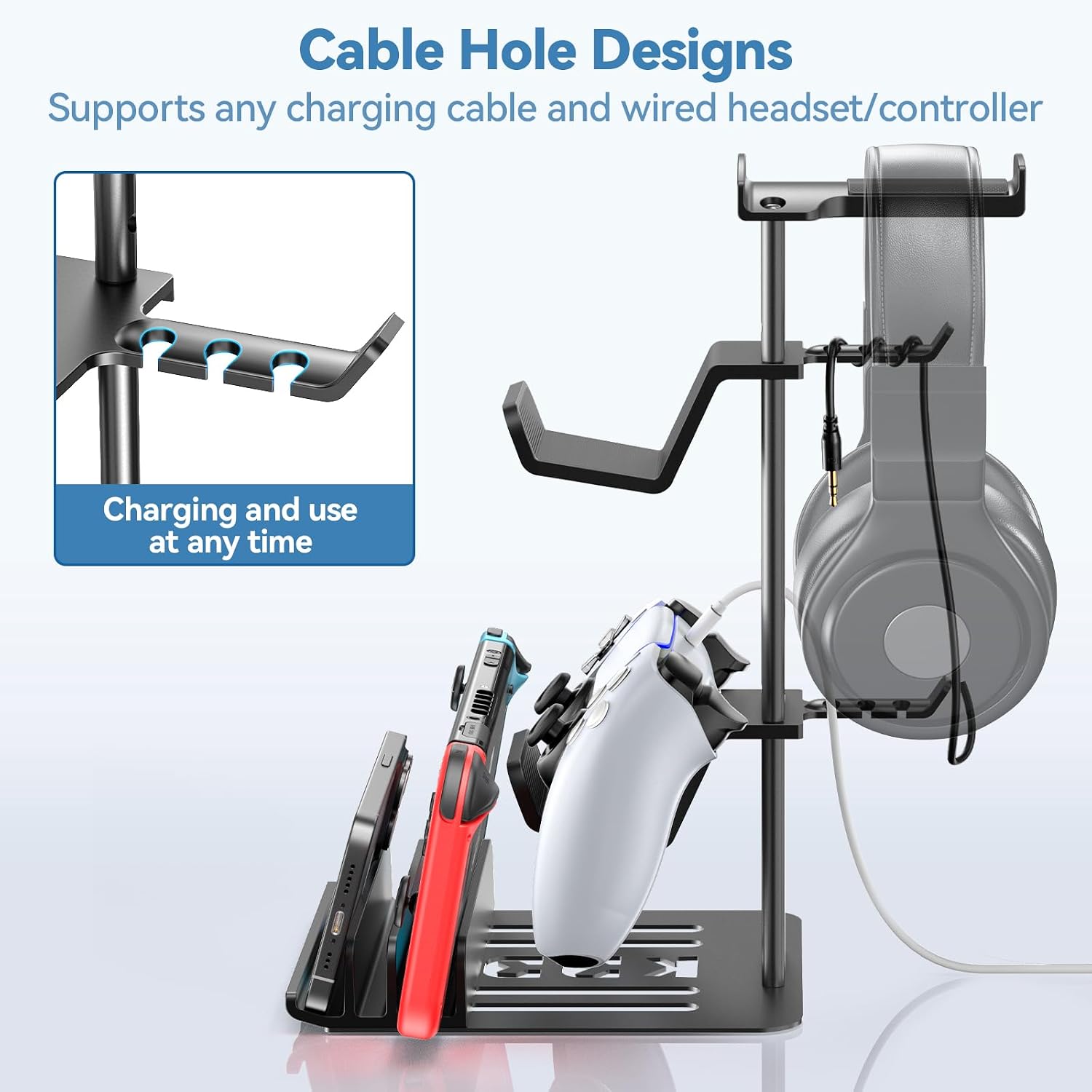 Detalle de KDD Headphone Stand, Game Controller Holder & Headset Stand for Desk
