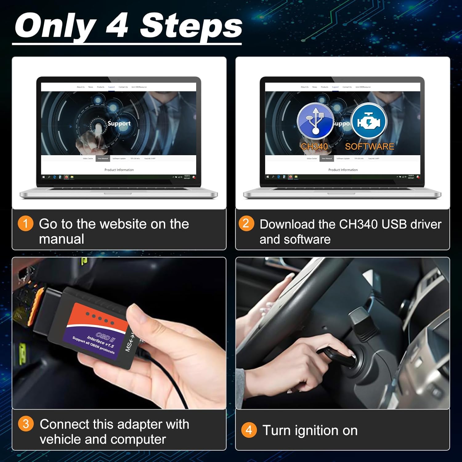 Thumbnail 5 de Forscan ELMconfig OBD2 USB Scanner with MS-CAN/HS-CAN Switch for Ford, Lincoln and Mazda