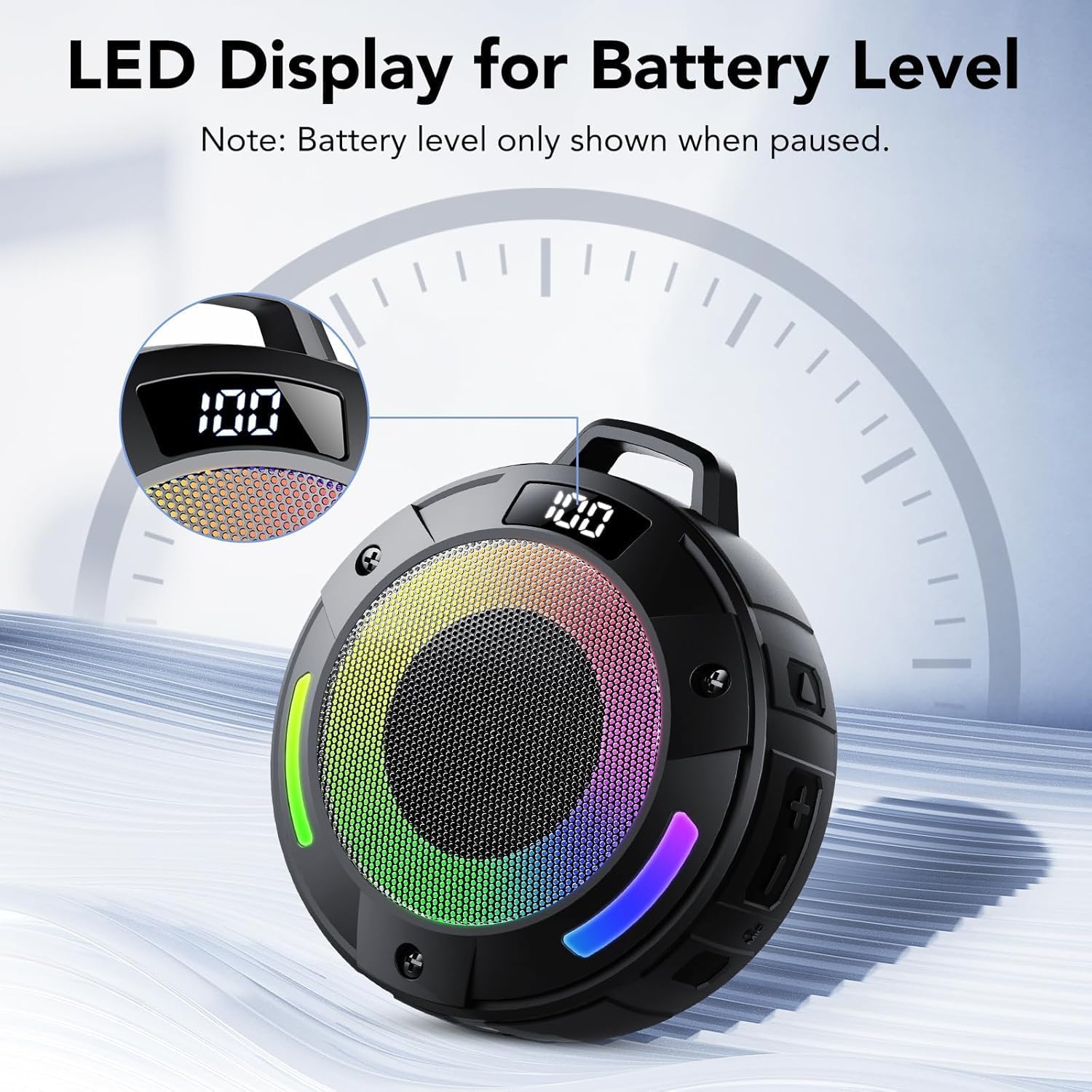 Thumbnail 3 de Bluetooth Speaker, 2026 Portable Wireless Shower Speaker with Detachable Hook
