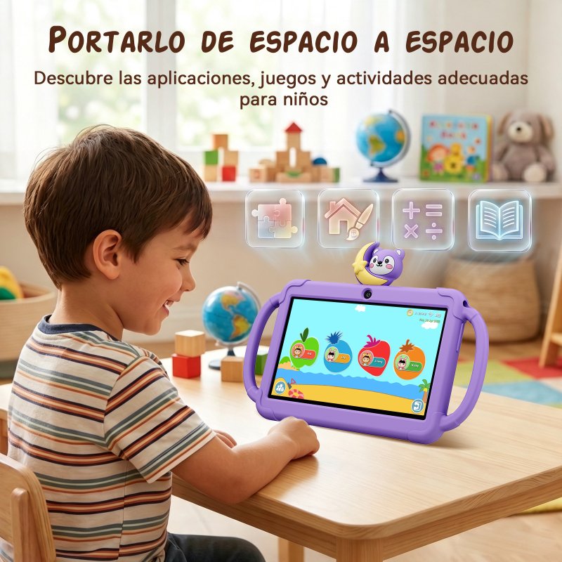 Detalle 2 de VEKFULPC K8 WiFi 7" Tablet, 2GB RAM/32GB, Azul con Stylus