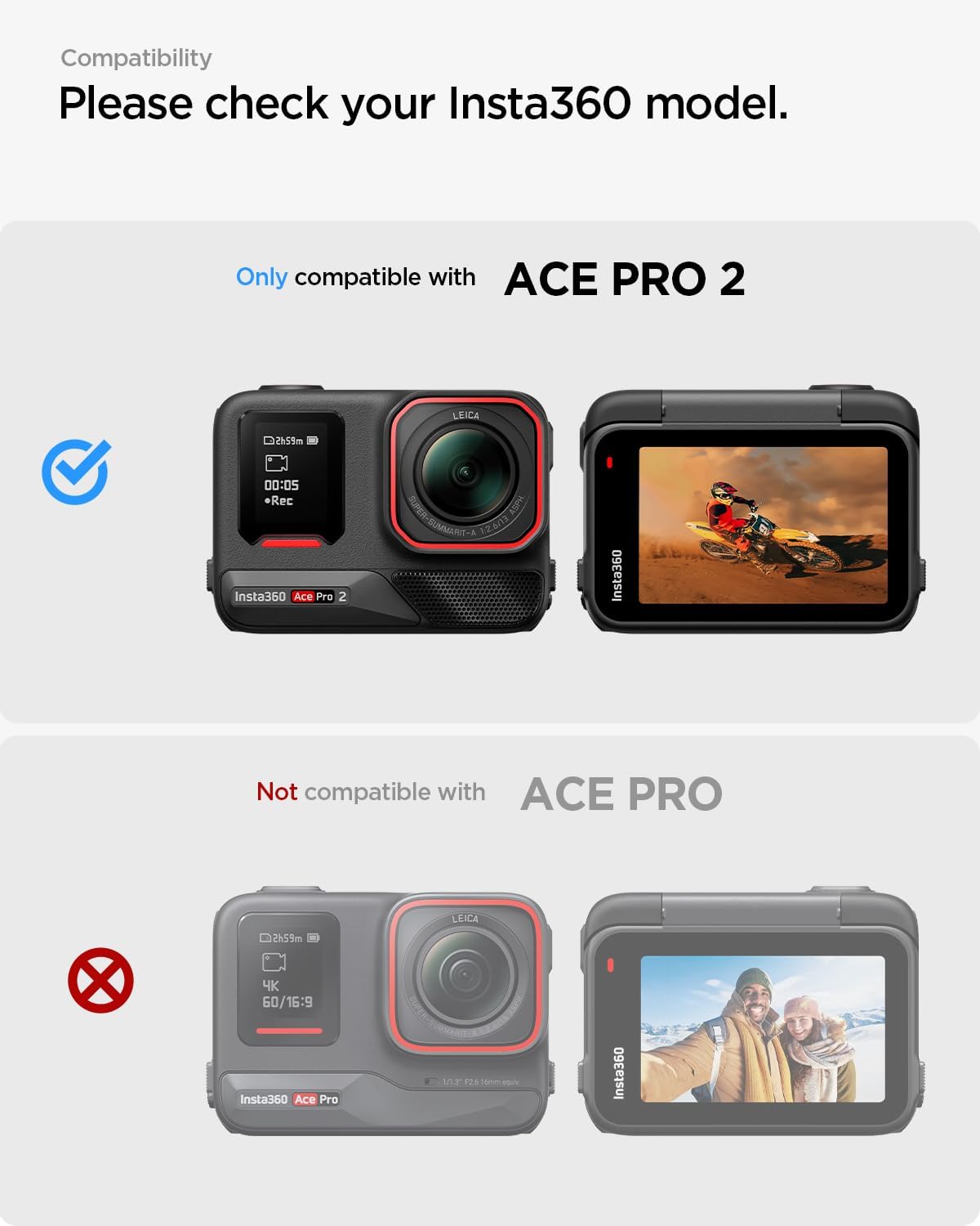 Detalle de Protection écran et objectif en verre trempé Spigen Glas.tR Slim pour Insta360 Ace Pro 2 (lot de 6 pièces)