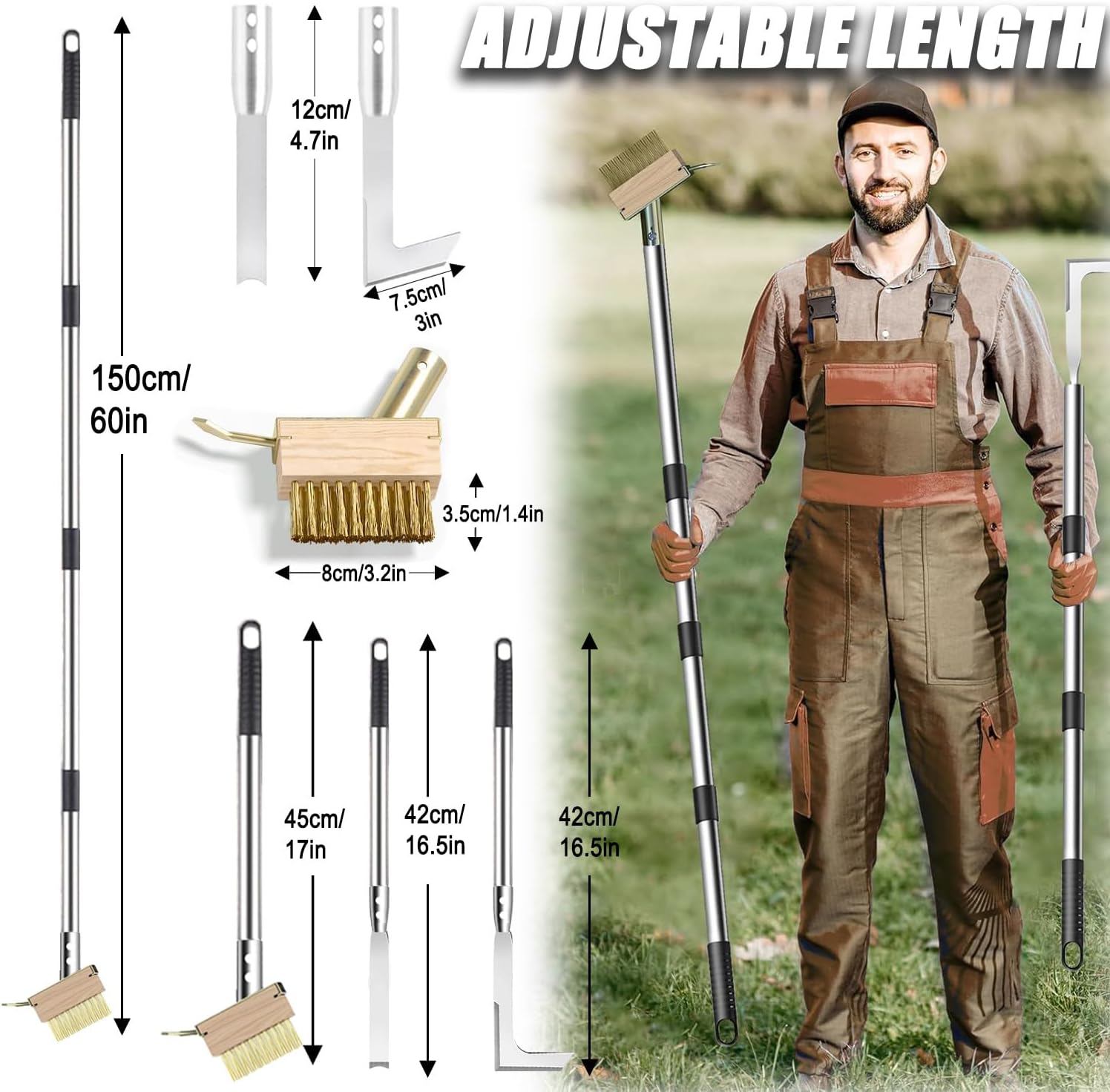 Detalle 2 de 60" Patio weed remover tool with long handle