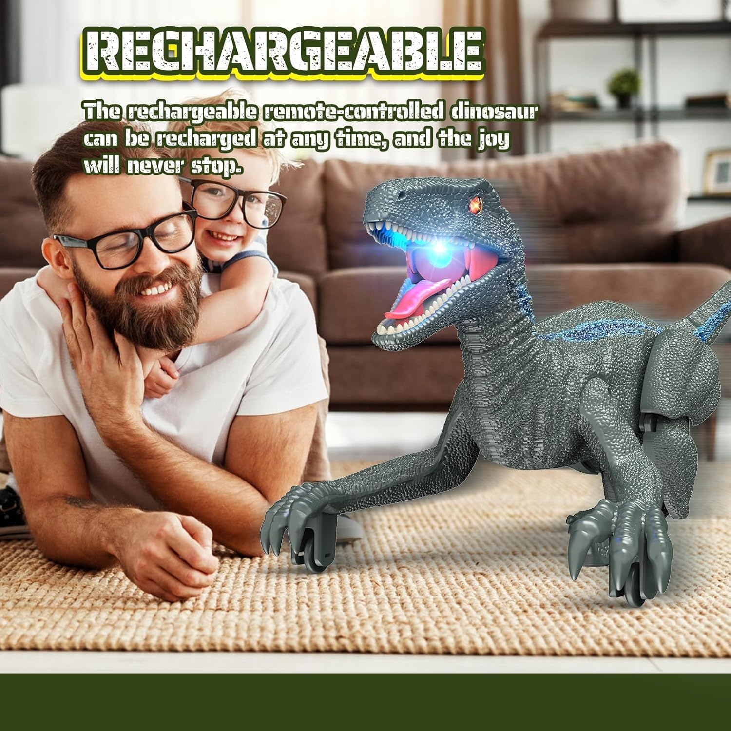 Detalle de J Rootage SM012S Remote Control Dinosaur Toy with 3 Sound Effects
