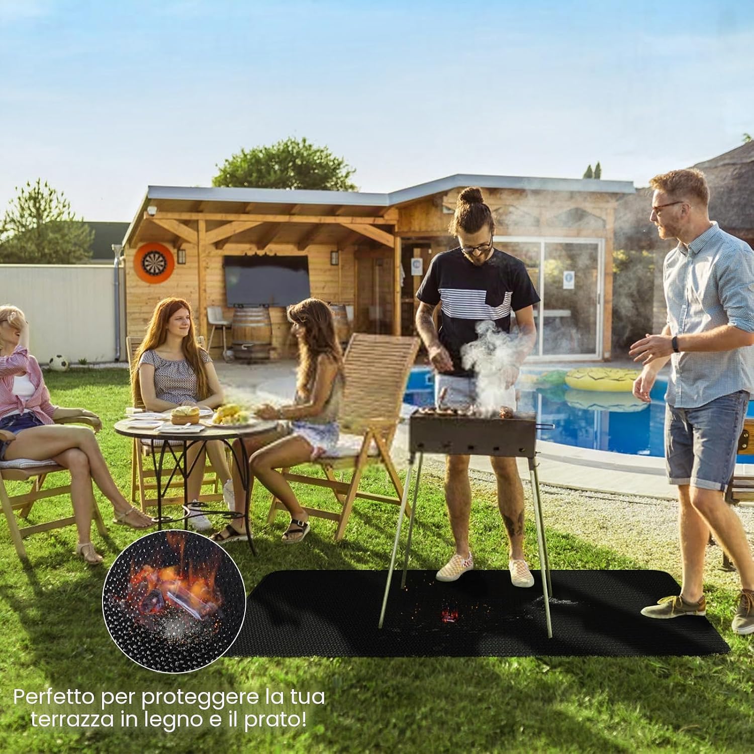 Thumbnail 6 de Alckijy Tappetino ignifugo 100×150 cm: protezione anticalore pieghevole per barbecue, pavimenti e outdoor