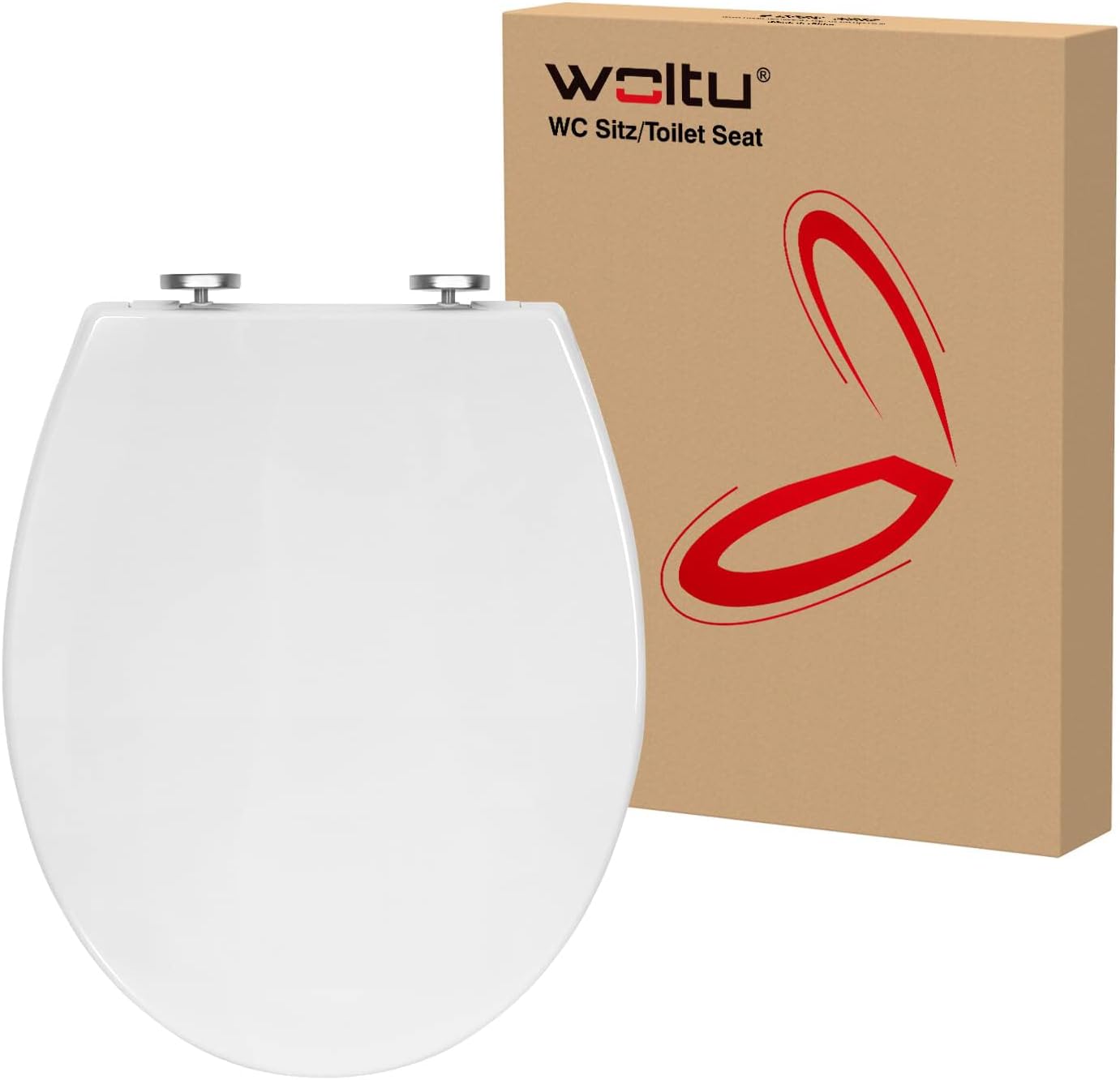 Detalle de WOLTU WC-Sitz mit Absenkautomatik – Softclose, Schnellbefestigung und Universal-O-Form