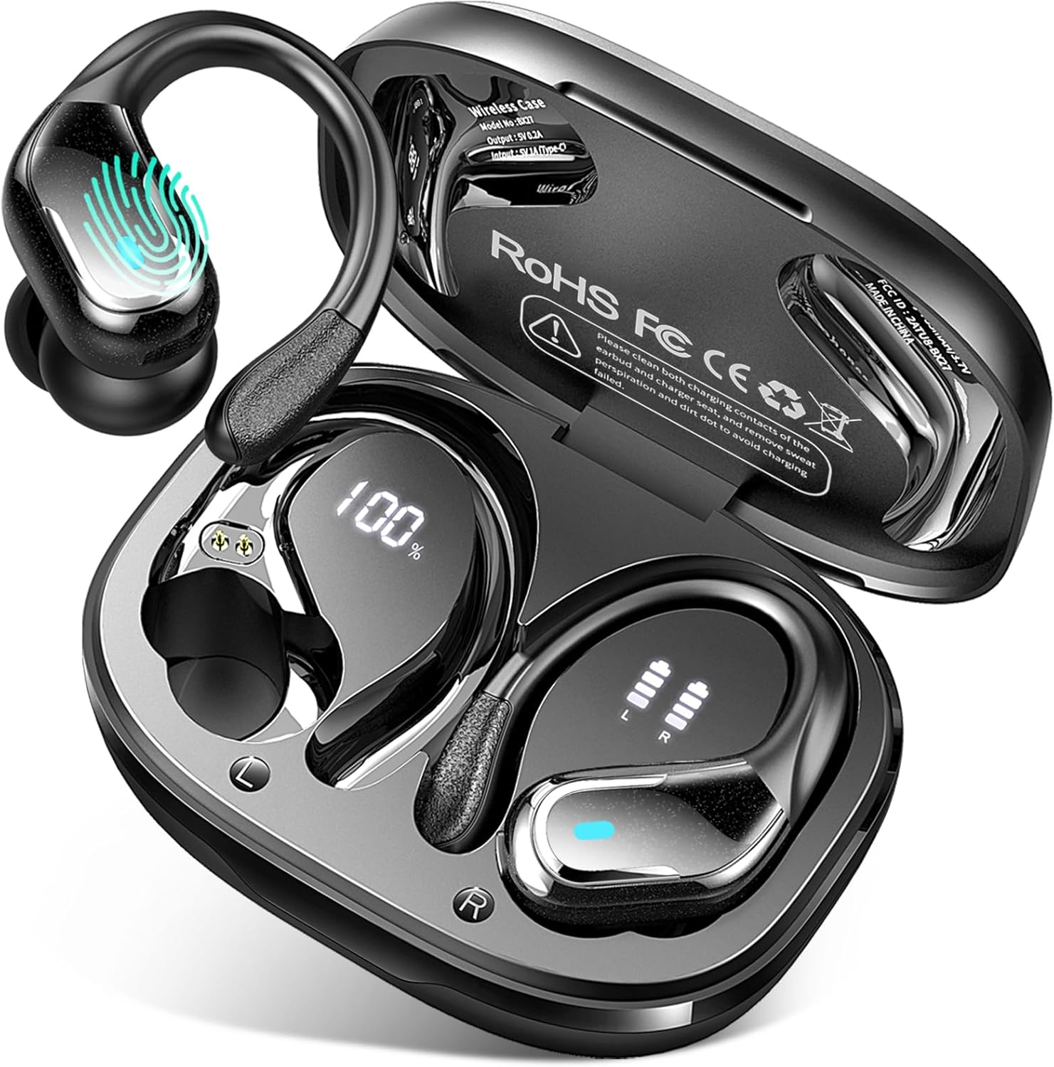 Detalle de Bluetooth 5.4 Kopfhörer Sport 75 Std