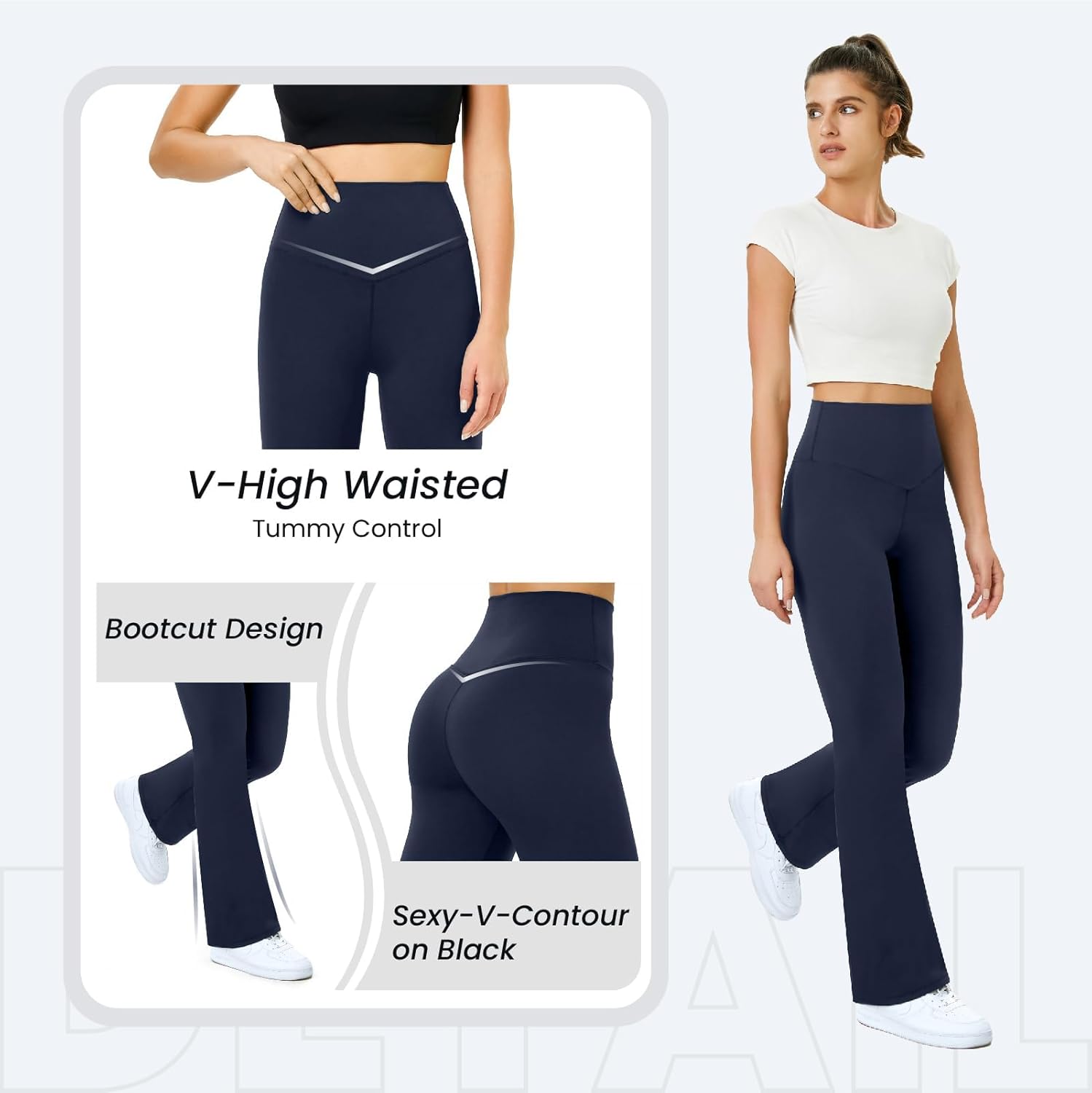 Thumbnail 4 de Glacspyg Yogahose Damen Flared Sporthose mit hoher Taille & Bauchkontrolle – Trainings- und Fitness-Schlaghose