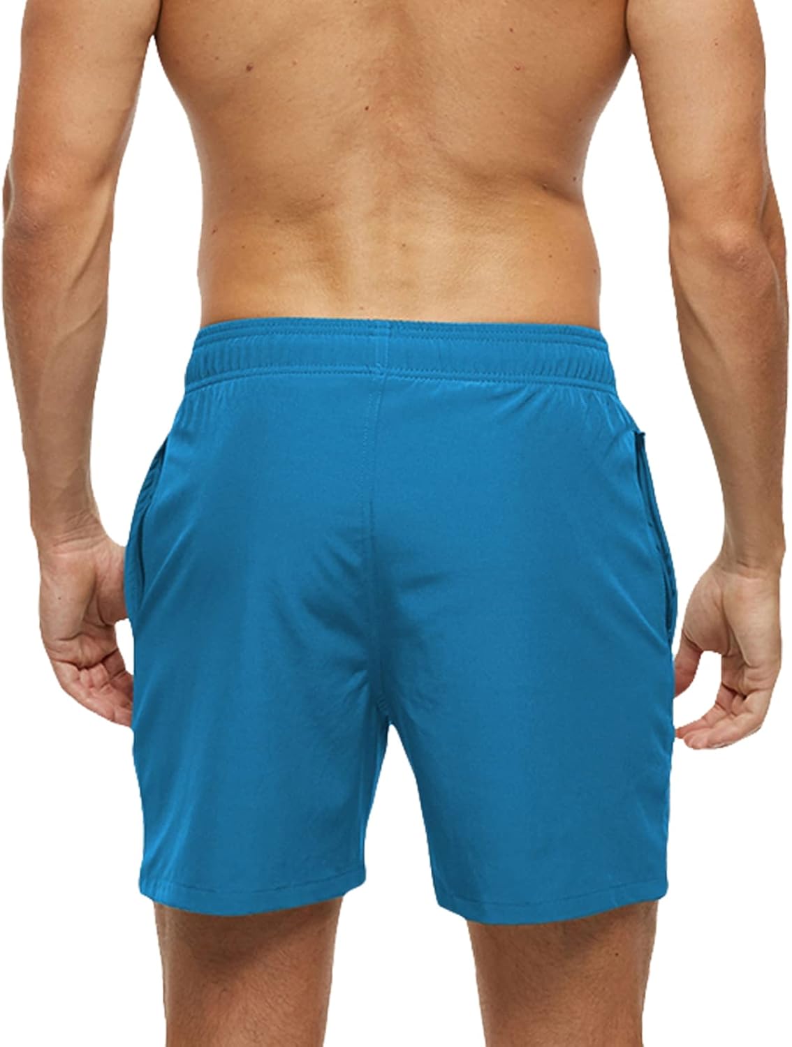 Detalle de Aisprts Bañador Hombre con Bolsillos y Cremallera – Shorts de Playa de Secado Rápido