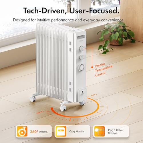 Thumbnail 3 de VonHaus Oil Filled Radiator 11 Fins – 2500W with 24-Hour Timer