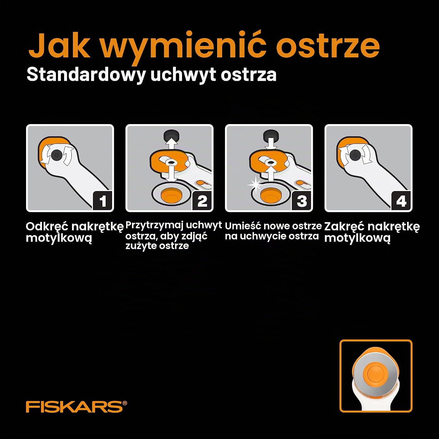 Detalle 1 de Fiskars 1065932 nóż krążkowy 60 mm z powłoką tytanową, biały