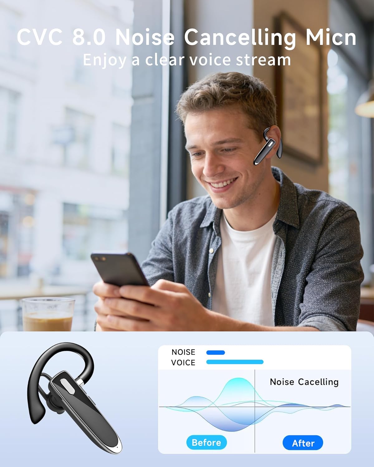 Thumbnail 2 de EUQQ In-Ear Wireless Headset 530-2: Solid everyday Bluetooth for calls and music