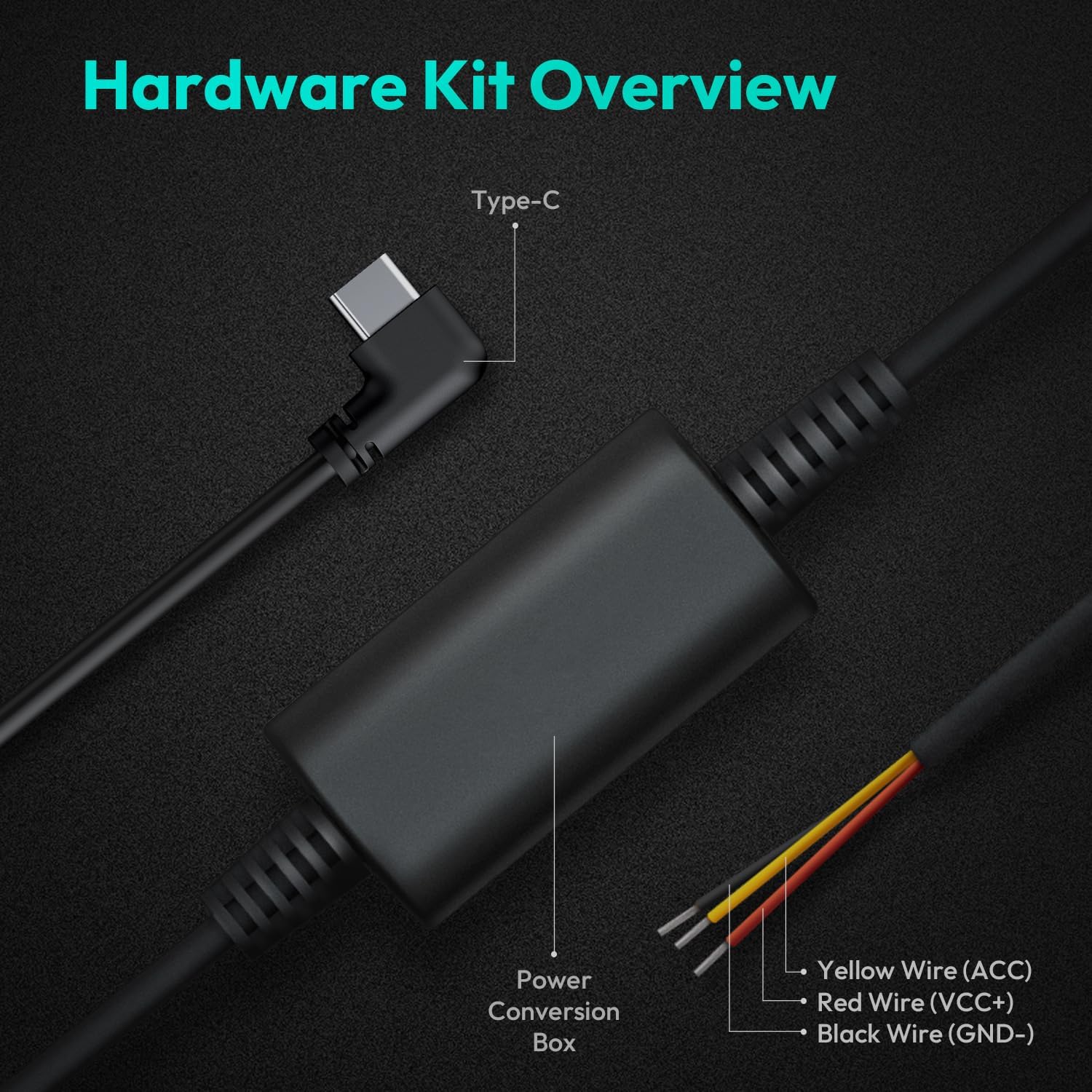 Detalle 2 de Kit di Cablaggio per Dashcam BOTSLAB – Kit di Cablaggio Type-C