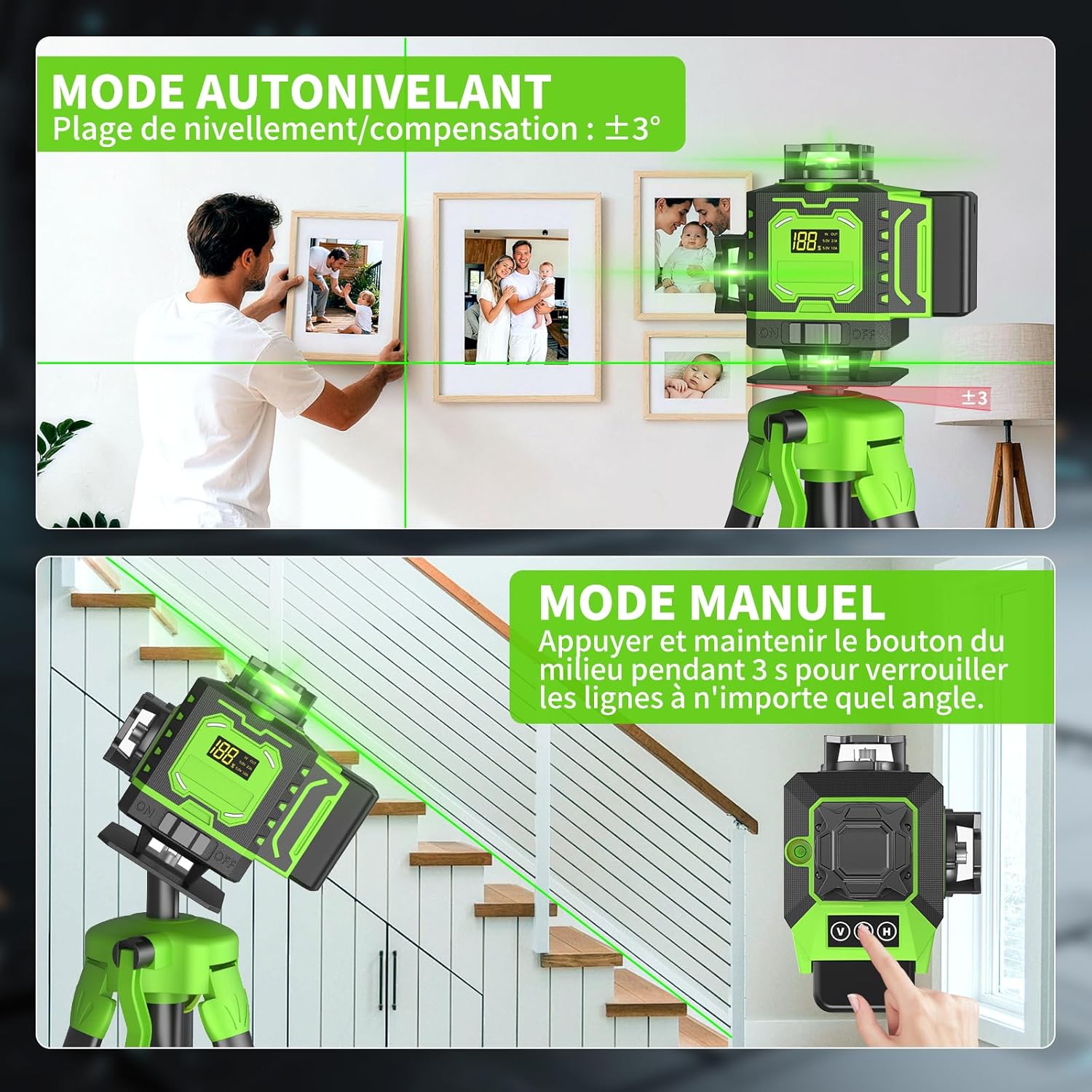 Detalle 2 de Nivel láser autonivelante 360° 16 líneas