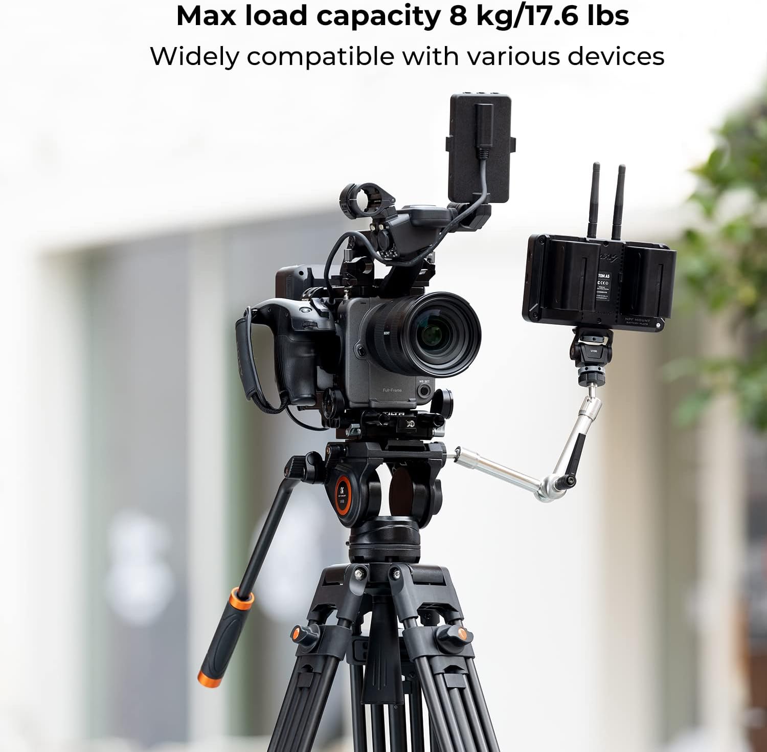 Thumbnail 2 de K&F Concept 72" Video Tripod with 360° Fluid Head – Heavy-Duty Aluminium, Supports up to 8kg
