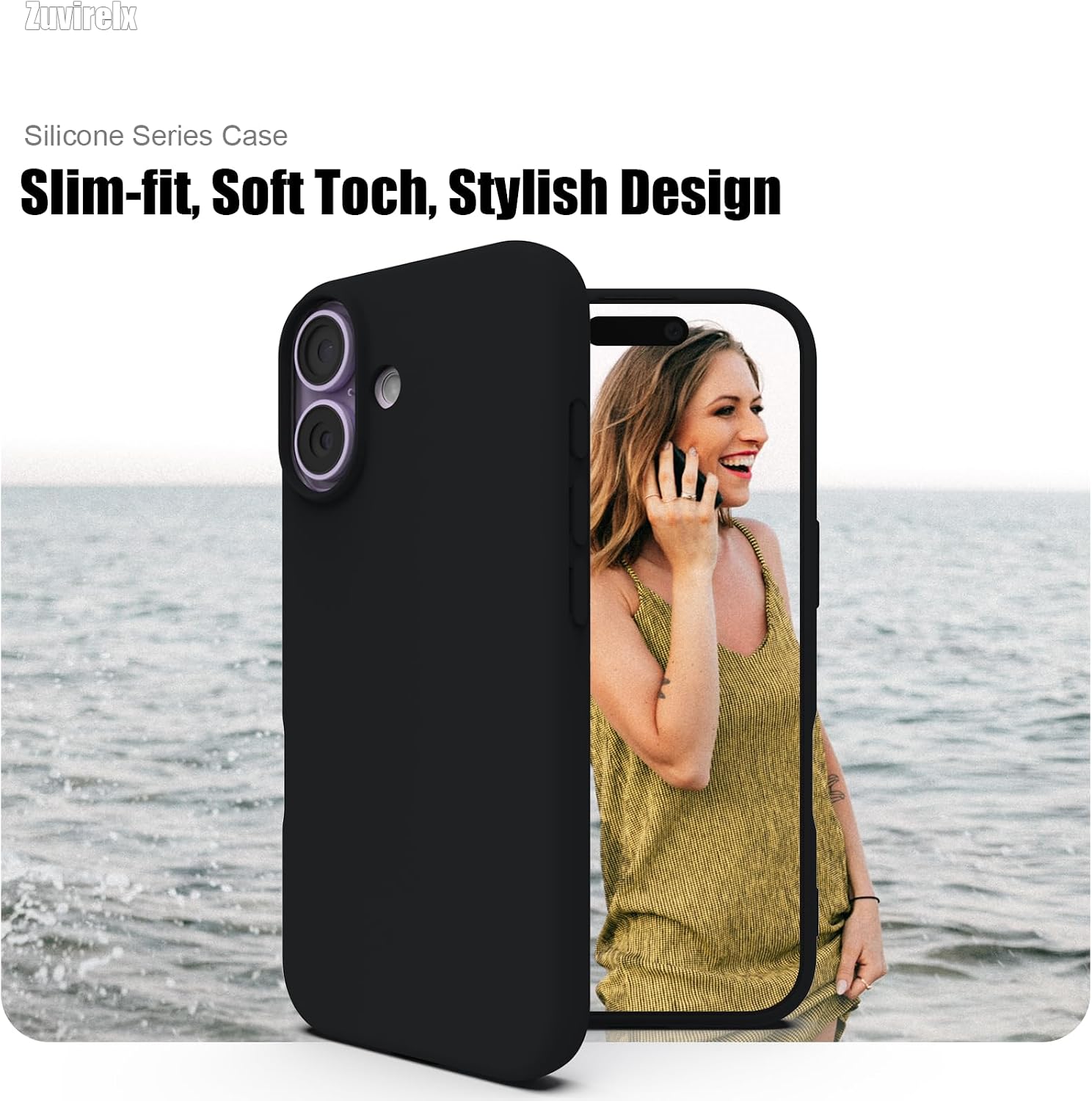 Detalle 2 de Zuvirelx Silicone Case for iPhone 17 — Soft Grip, Thin, Minimalist Black