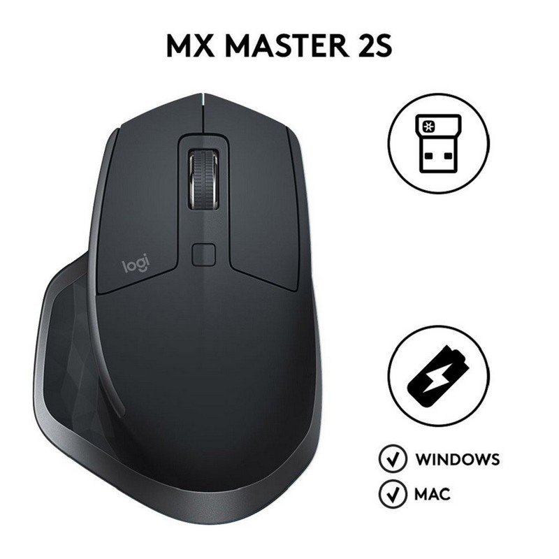 Detalle 2 de Logitech MX Master 2S: Ratón inalámbrico de precisión para multitarea entre tres PCs