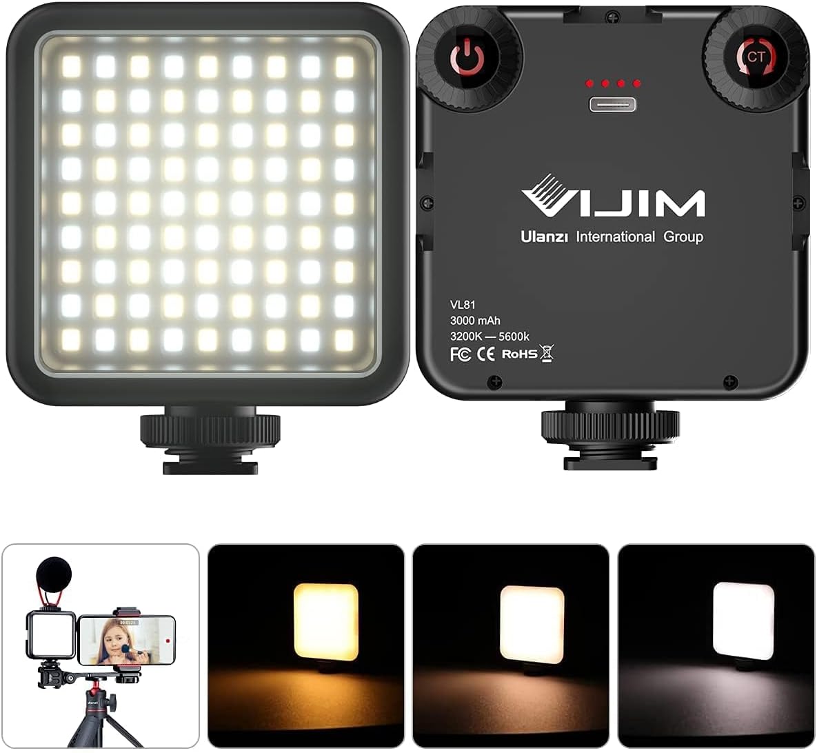 Detalle de ULANZI VL81 Videoleuchte 3000 mAh