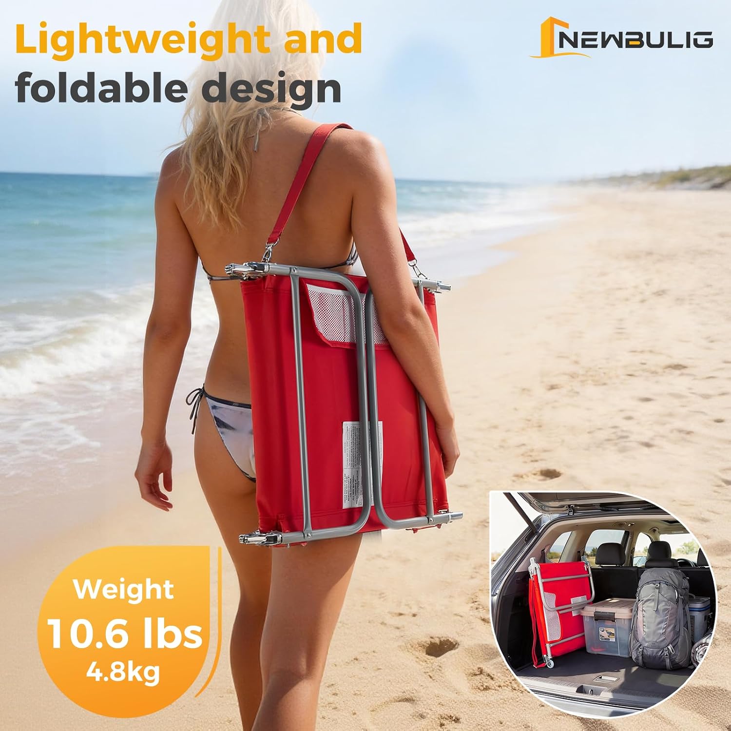 Detalle de NEWBULIG Beach Lounge Chair, 5-Position