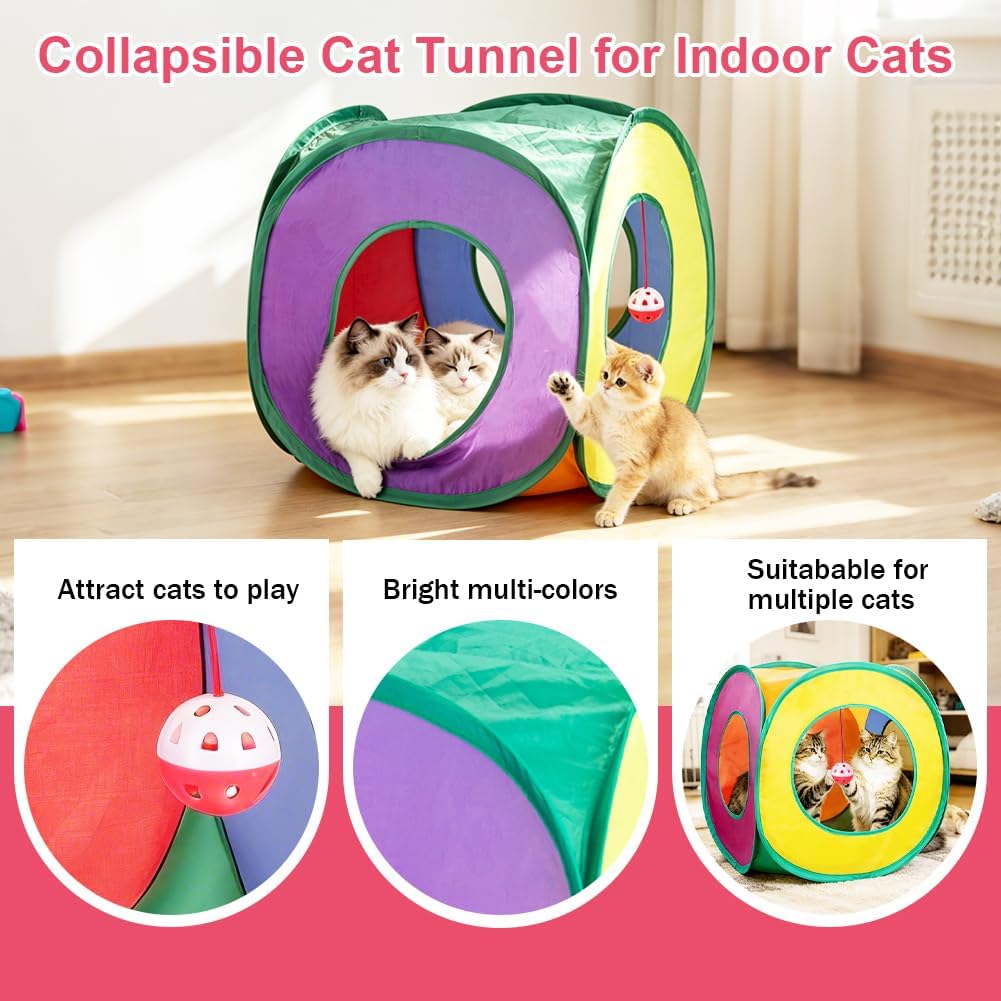 Thumbnail 6 de Retro Shaw 33-Piece Cat Toy Set with Collapsible Cube Tunnel