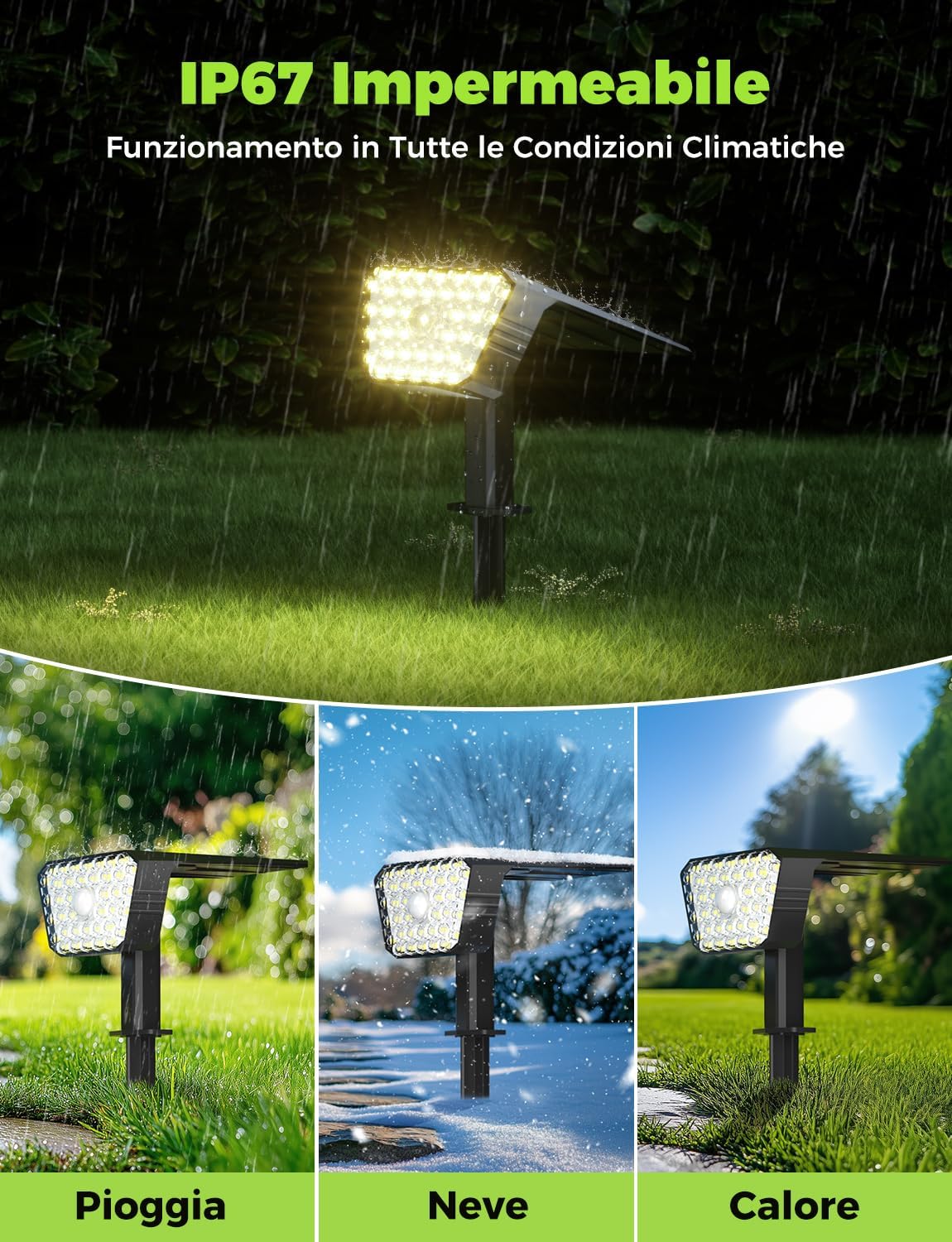 Detalle de GOLUMUP Luci Solari da Giardino con Sensore di Movimento (6 pezzi) IP67