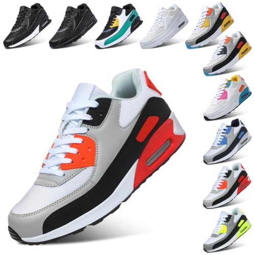 Detalle de PADGENE Femme Homme Baskets Mode Chaussures Multisports Noir/Orange – 38 EU