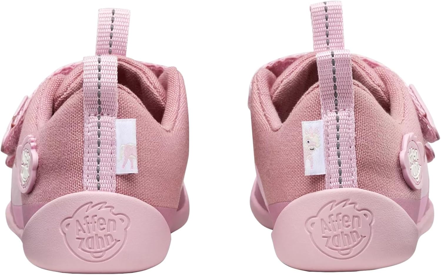 Detalle de Affenzahn Halbschuh Baumwolle Lucky – Vegan, Klettverschluss, rutschfest und flexibel für den Sommer (Größe 21–35)