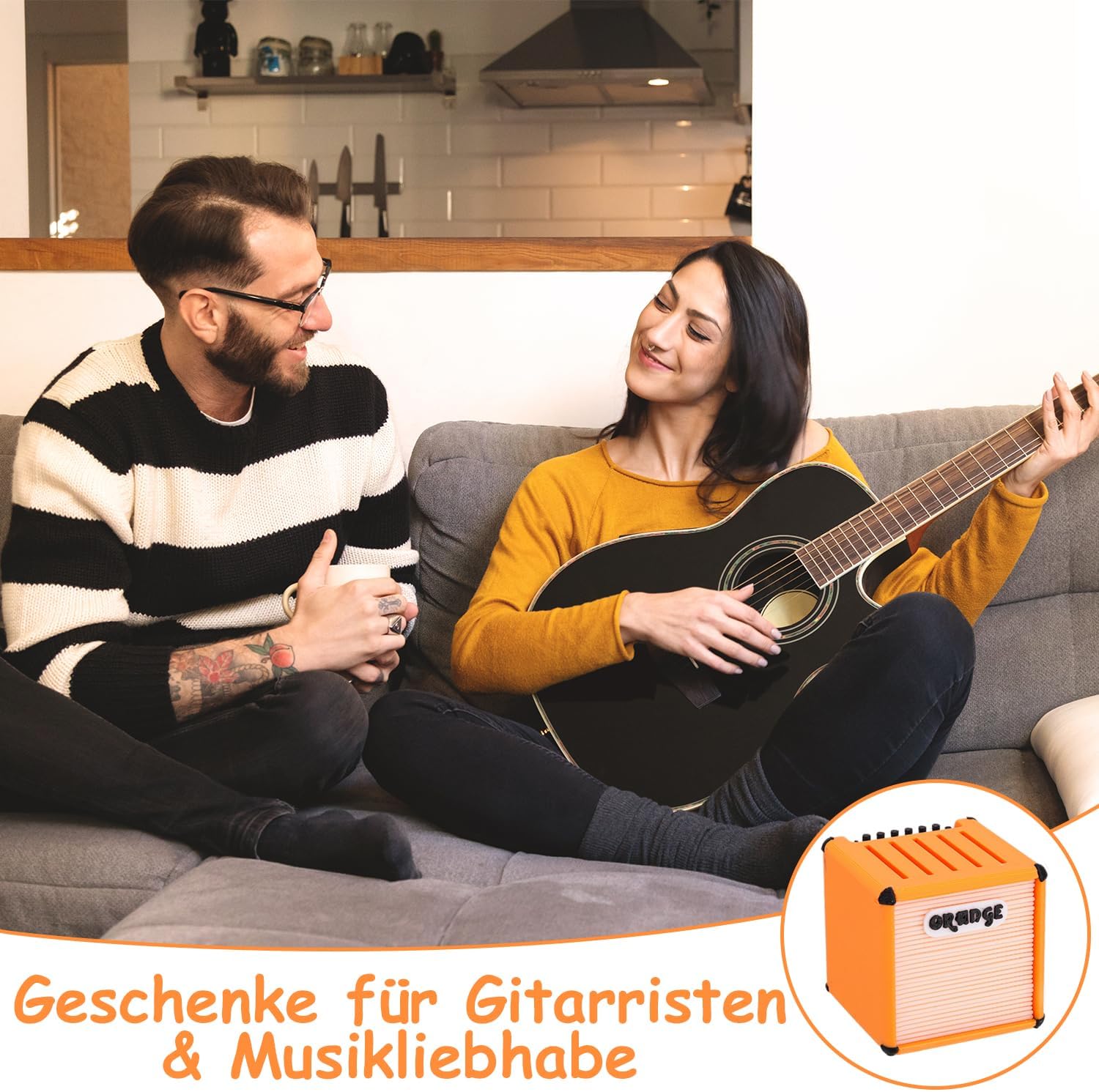 Thumbnail 6 de LUMIREX Gitarren Plektrum Halter – Plektrum Box mit Orange Lautsprecher Design