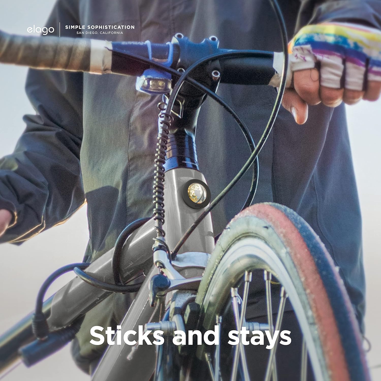 Thumbnail 1 de elago Silicone Pad for Apple AirTag 2 & 1 (2-pack) with Reusable Adhesive Stickers – Black