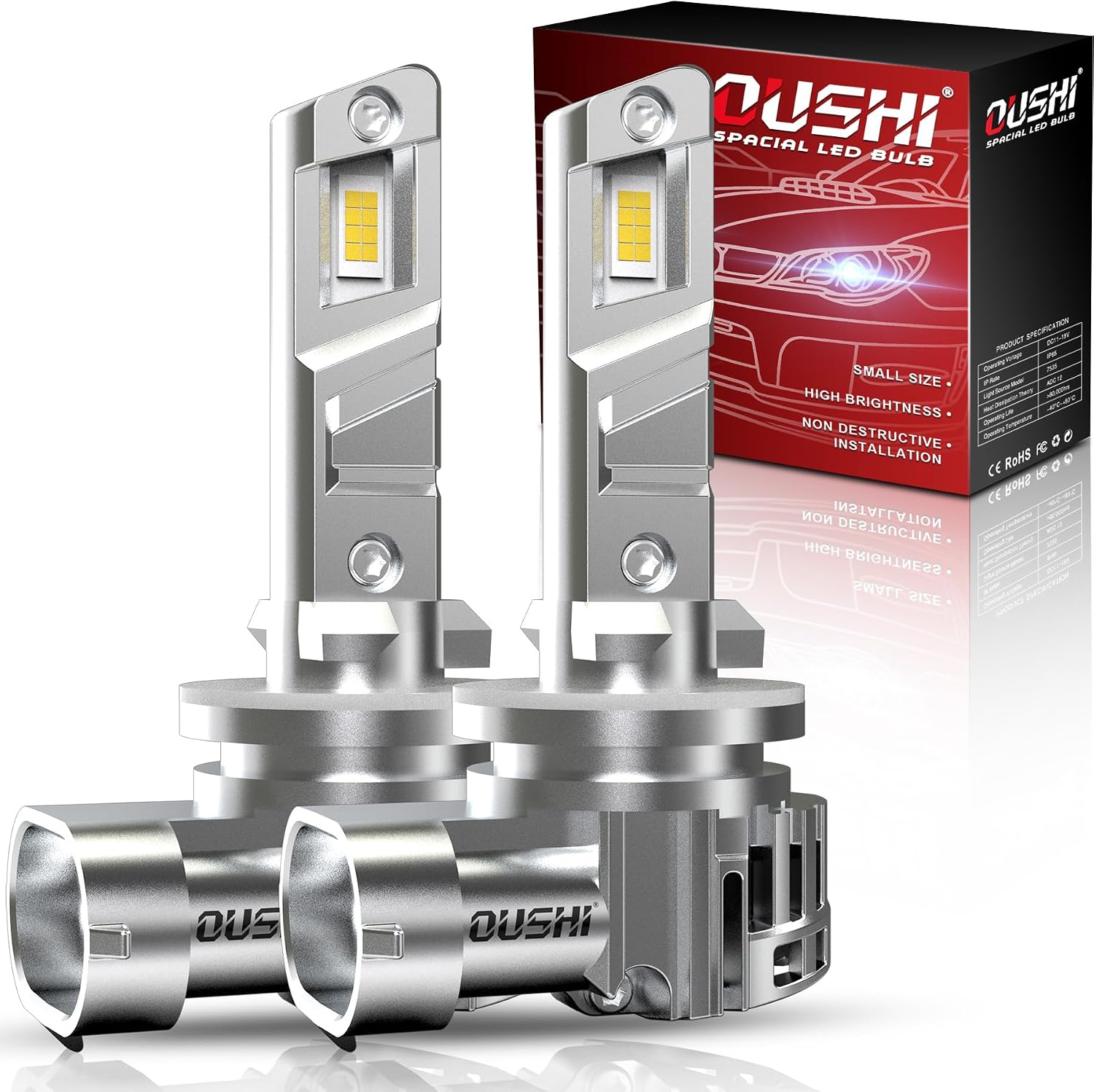 Detalle de OUSHI Lampadine 881 LED 6500K, kit 2 pezzi