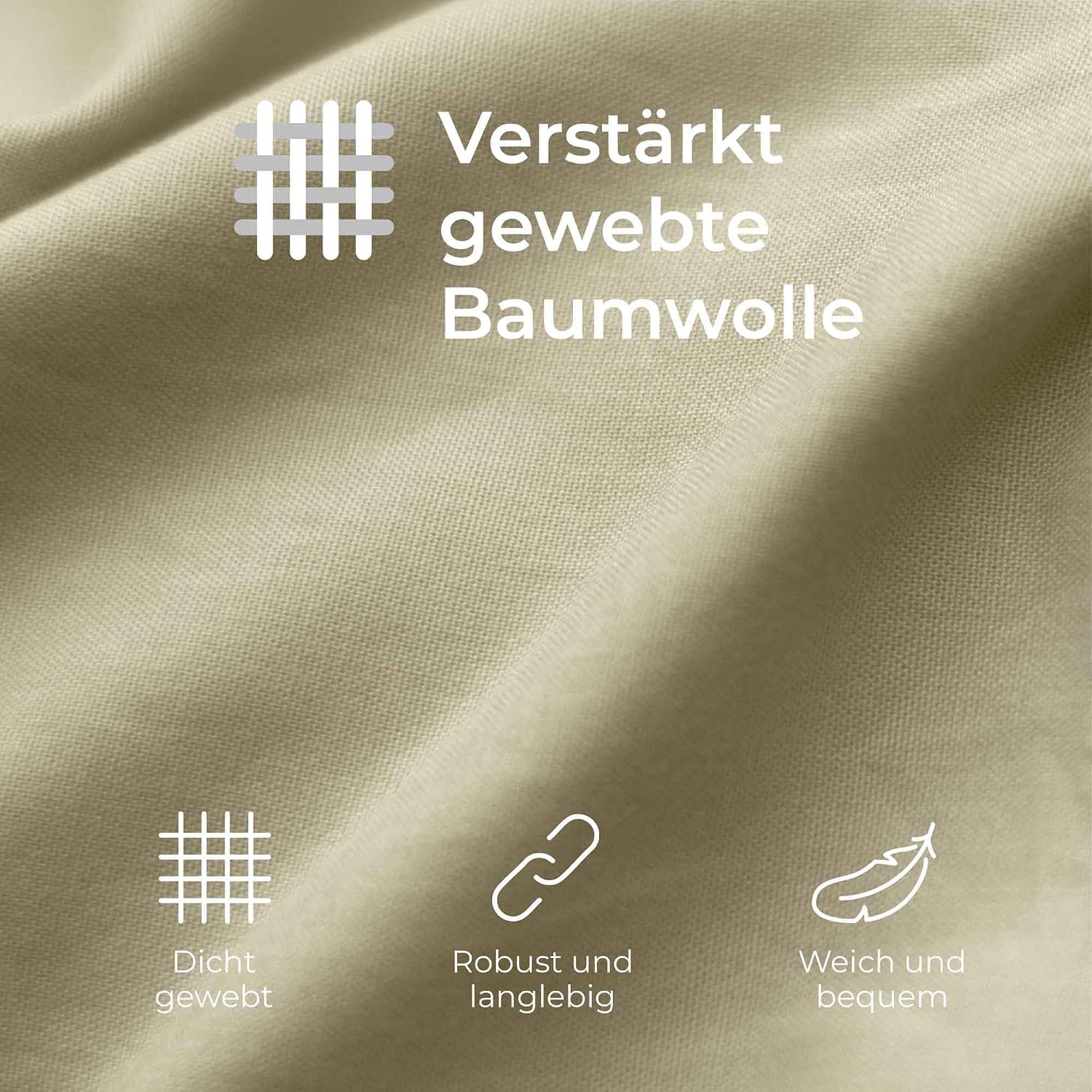 Thumbnail 4 de Kissenbezug 40x60 cm aus Baumwolle Renforcé, 2er-Set, Beige – Oeko-Tex zertifiziert – Dreamzie
