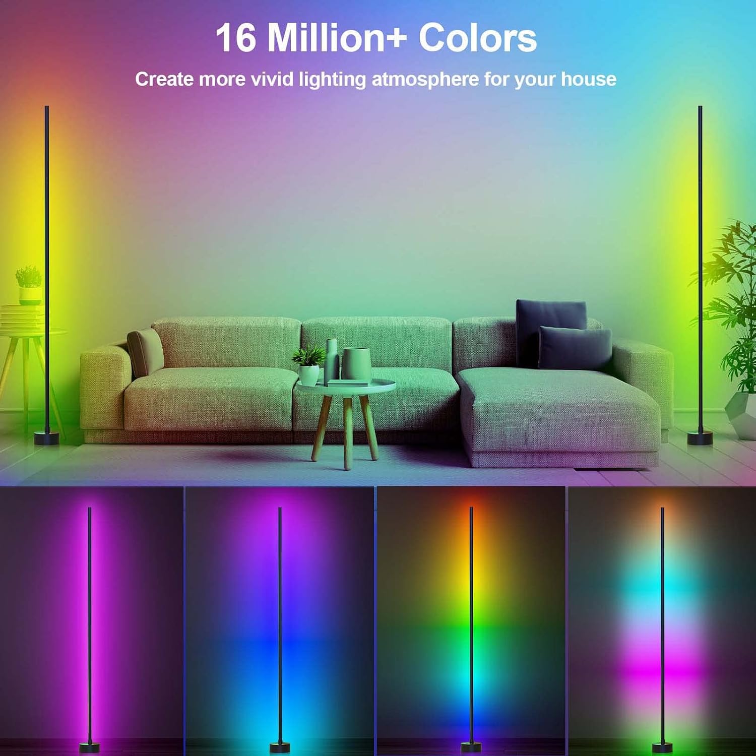 Detalle 2 de Miortior Corner Floor Lamp 16M RGB colors