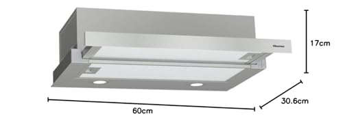 Detalle 1 de Hisense CH6TL4BX: Campana telescópica de 60 cm para cocinas pequeñas