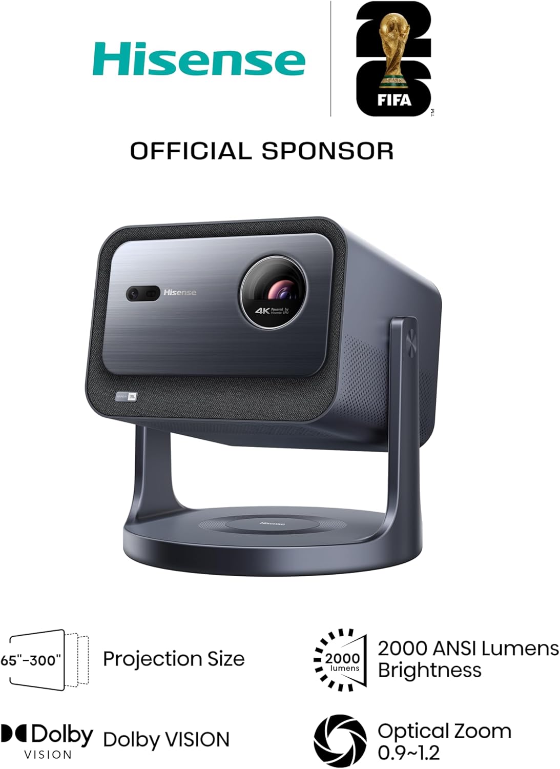 Thumbnail 2 de Hisense 4K Trichroma Mini Laser Projector C2TUK (65–300") with Dolby Vision & Atmos and JBL audio