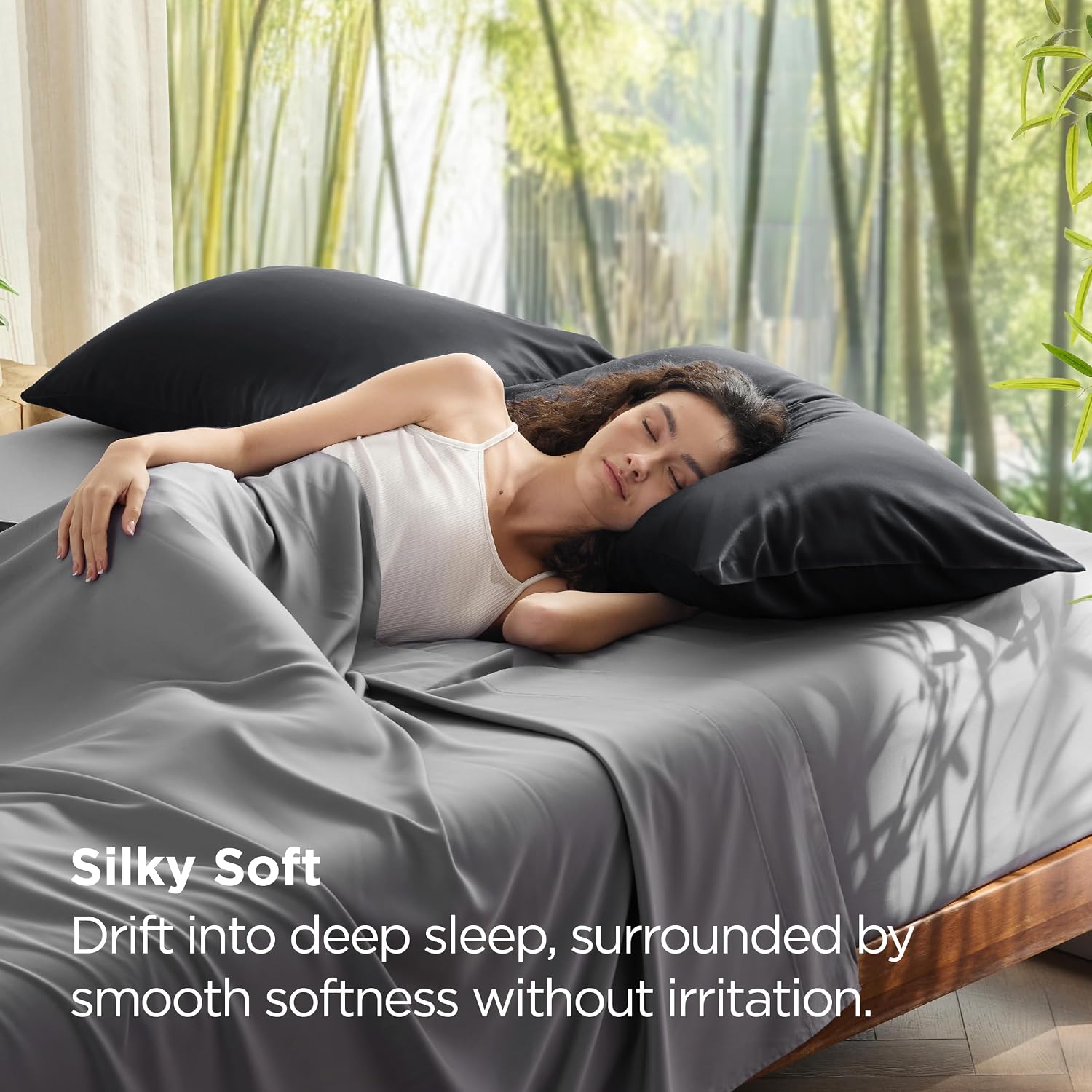 Detalle de Bedsure Rayon-from-Bamboo Pillowcases, 20x26 Inches