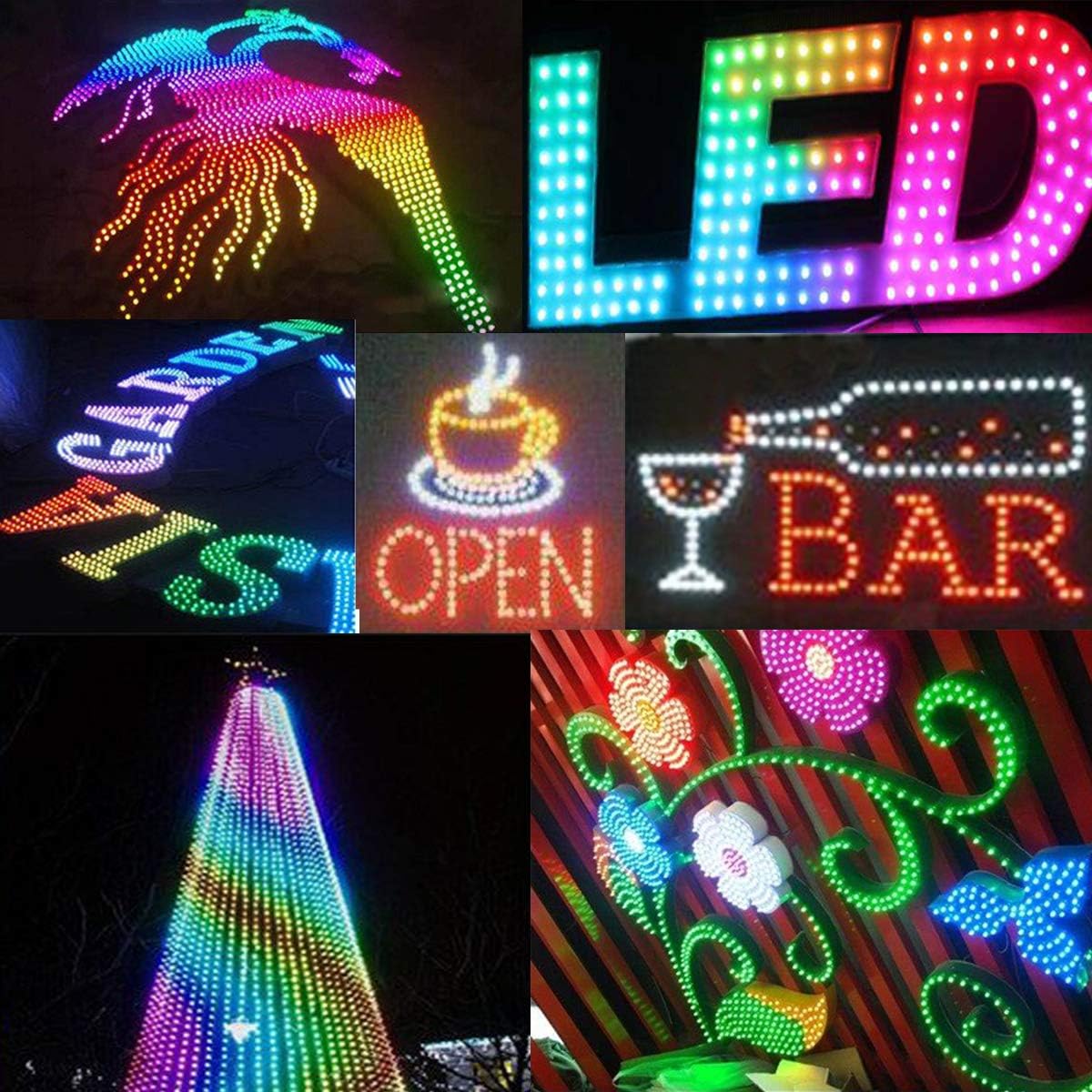 Detalle de REXTiN WS2811 Pixels Digital Addressable LED String Lights – 12mm, Waterproof RGB (DC12V, IP68, 500pcs)