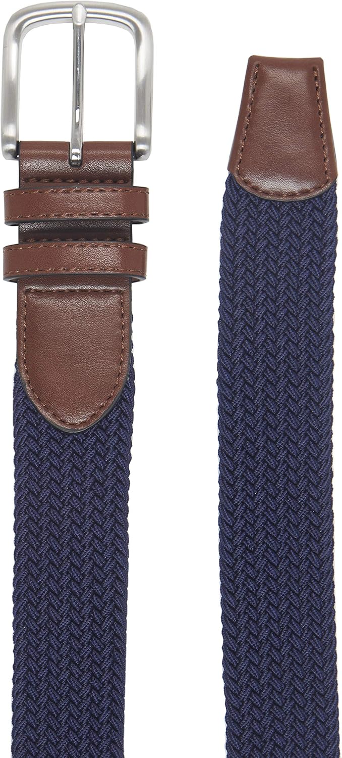 Detalle de Amazon Essentials Men's Stretch Woven Braid Belt for Jeans