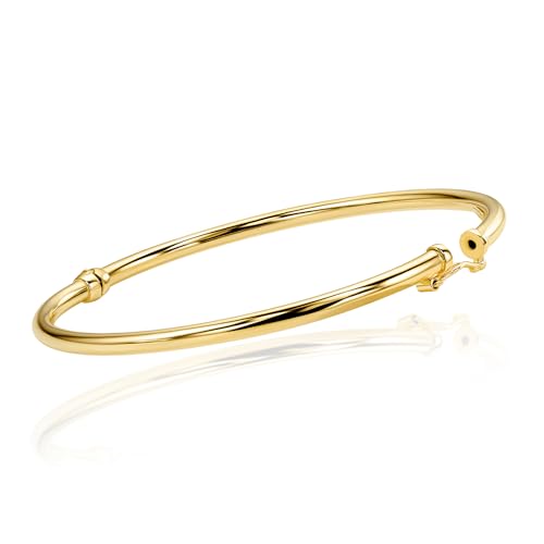 Detalle 2 de Orovi Pulsera Rígida para Mujer: Plata de ley 925 bañada en Oro 18K, 19.5 cm