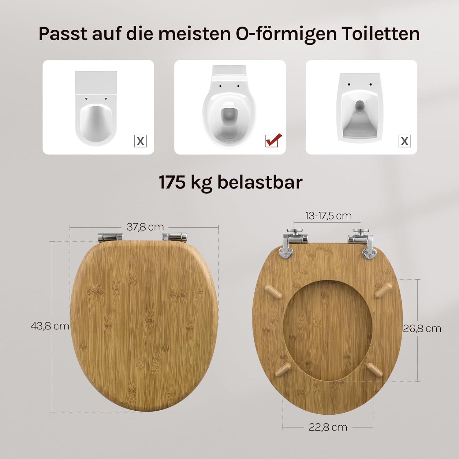 Thumbnail 3 de WOLTU Premium WC-Sitz mit Absenkautomatik, MDF-Holzkern & Softclose, Design Bamboo Oval
