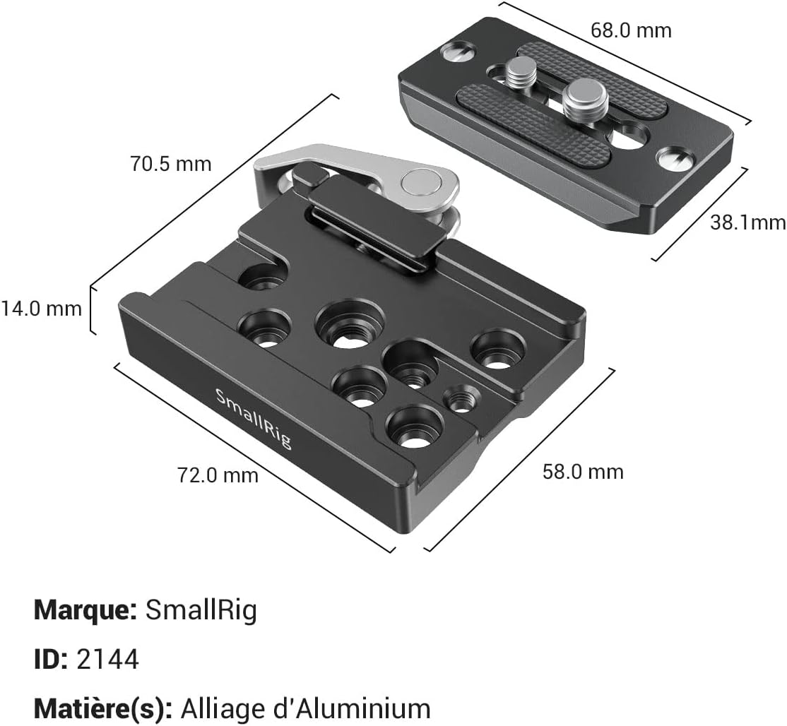 Thumbnail 4 de SMALLRIG 2144B plaque Arca rapide