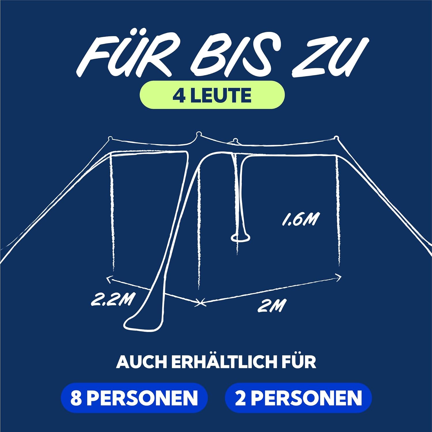 Thumbnail 5 de SUN NINJA Strandzelt – Sonnensegel LSF 50+ mit Sandschaufel, Heringen und Stabilitätsstangen für 4–8 Personen