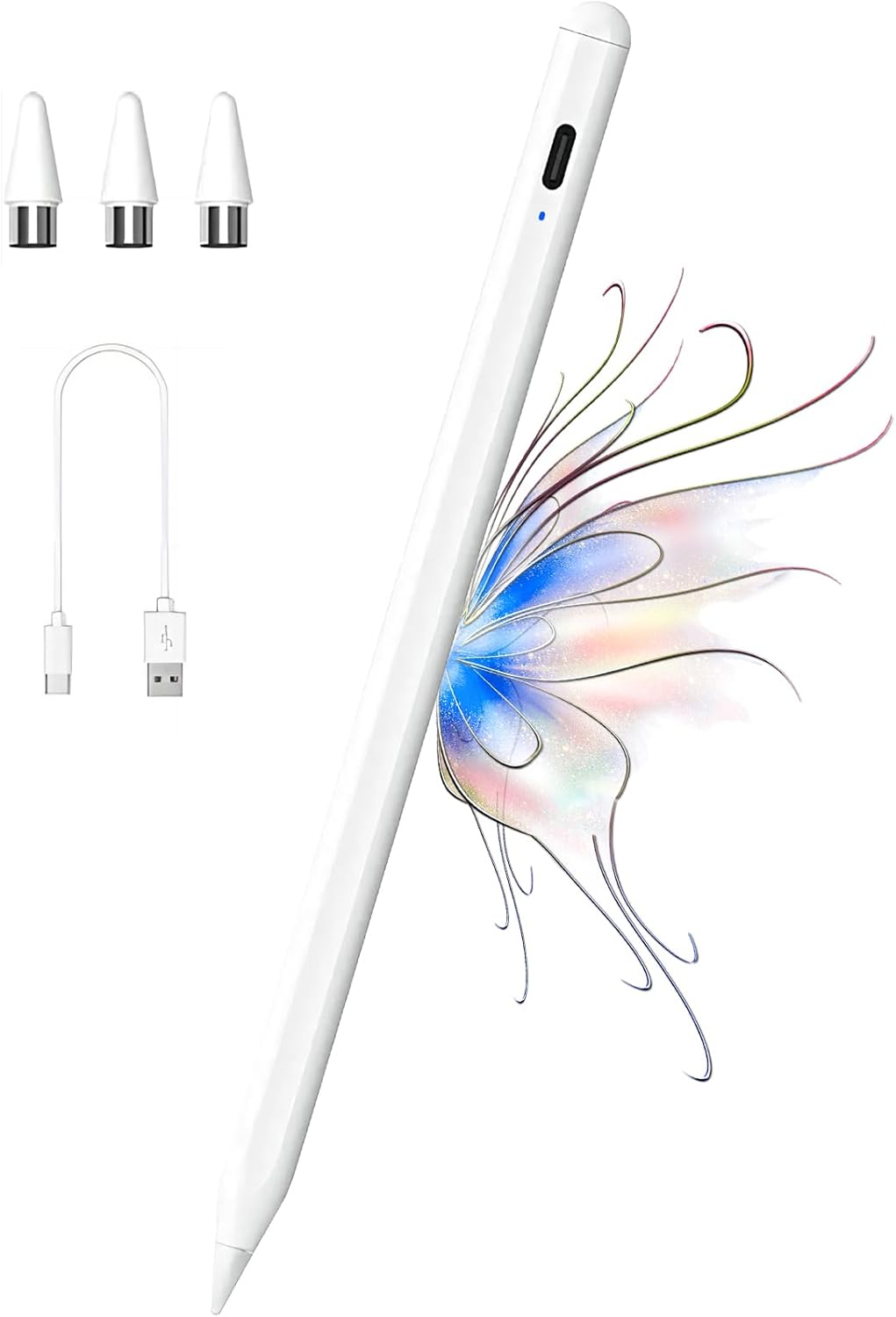 Kenkor Active Stylus Pen for iPad and Tablets (Magnetic, Rechargeable, 1.5 mm Tip)